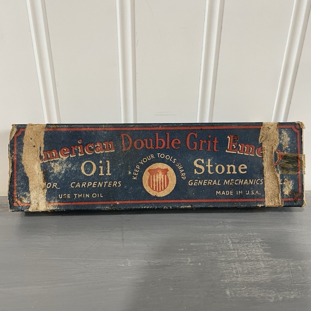 Vintage American‎ Double Grit Emery Combination Oil Stone Sharpening Tool